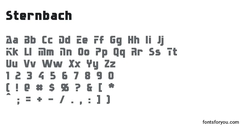 A fonte Sternbach – alfabeto, números, caracteres especiais