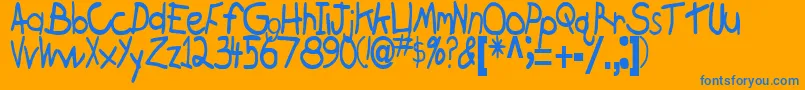 Шрифт BrokenRegularTtstd – синие шрифты на оранжевом фоне