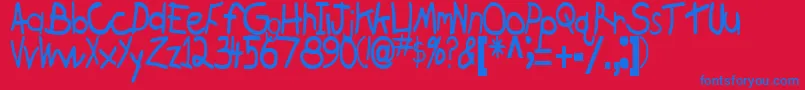 BrokenRegularTtstd Font – Blue Fonts on Red Background