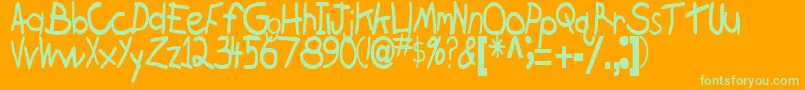 Fonte BrokenRegularTtstd – fontes verdes em um fundo laranja