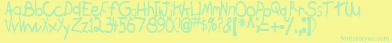 BrokenRegularTtstd Font – Green Fonts on Yellow Background