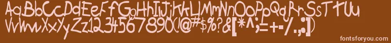 BrokenRegularTtstd-Schriftart – Rosa Schriften auf braunem Hintergrund