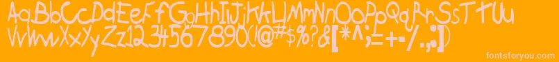 Czcionka BrokenRegularTtstd – różowe czcionki na pomarańczowym tle