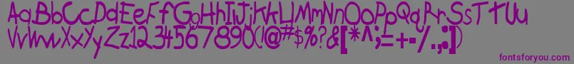 Шрифт BrokenRegularTtstd – фиолетовые шрифты на сером фоне