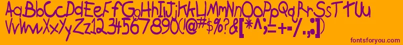 BrokenRegularTtstd-fontti – violetit fontit oranssilla taustalla