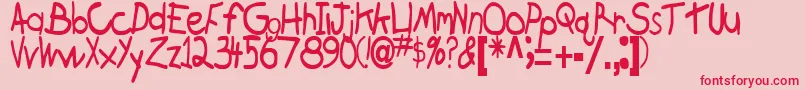 フォントBrokenRegularTtstd – ピンクの背景に赤い文字