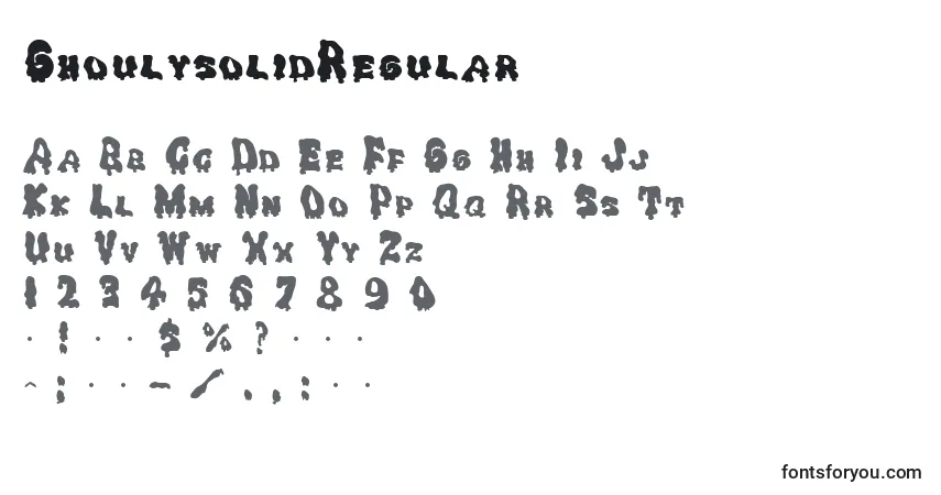 A fonte GhoulysolidRegular – alfabeto, números, caracteres especiais