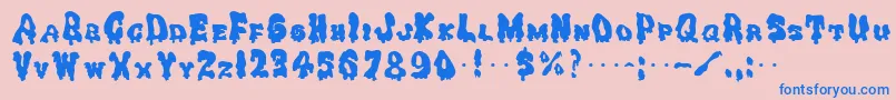 GhoulysolidRegular Font – Blue Fonts on Pink Background