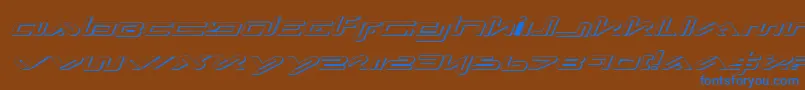 XephyrExpandedShadowItalic Font – Blue Fonts on Brown Background