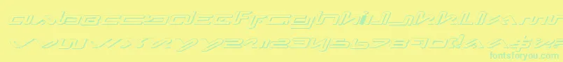 XephyrExpandedShadowItalic Font – Green Fonts on Yellow Background