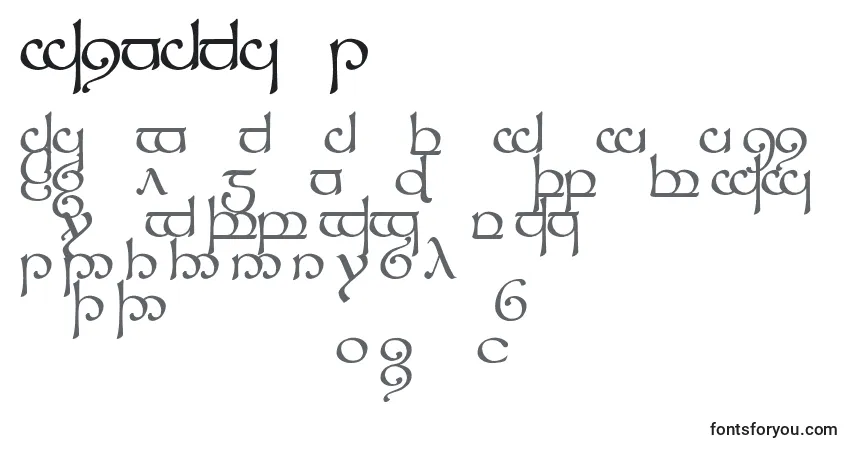 Fuente Sindcap1 - alfabeto, números, caracteres especiales