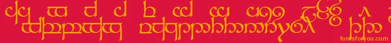 フォントSindcap1 – 赤い背景にオレンジの文字