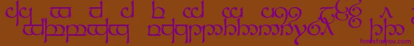 Sindcap1-Schriftart – Violette Schriften auf braunem Hintergrund