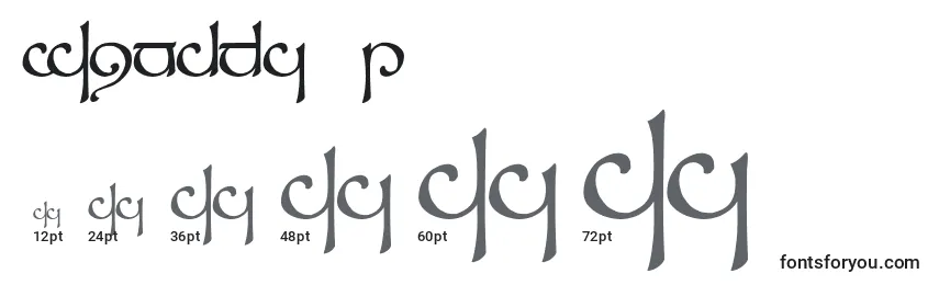 Größen der Schriftart Sindcap1