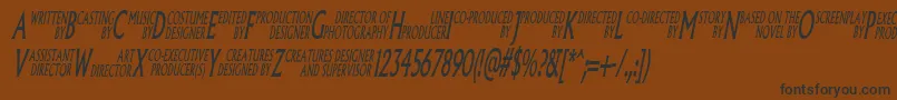 Pliskinitalic-Schriftart – Schwarze Schriften auf braunem Hintergrund