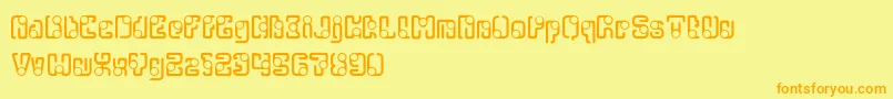 OrbitalFlightRegular Font – Orange Fonts on Yellow Background
