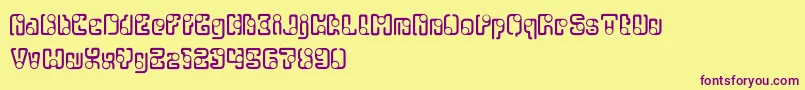 OrbitalFlightRegular Font – Purple Fonts on Yellow Background