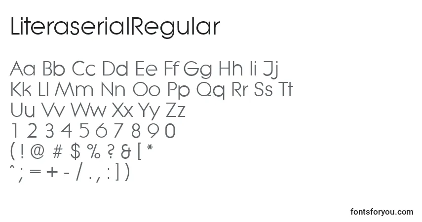 A fonte LiteraserialRegular – alfabeto, números, caracteres especiais