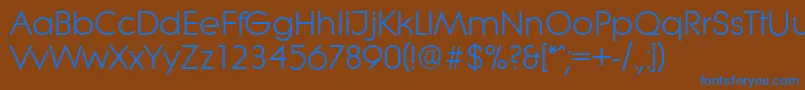 フォントLiteraserialRegular – 茶色の背景に青い文字