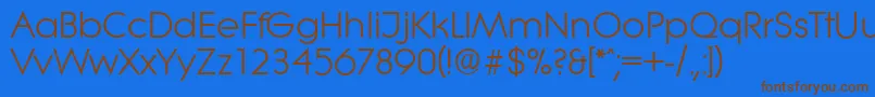 LiteraserialRegular-Schriftart – Braune Schriften auf blauem Hintergrund
