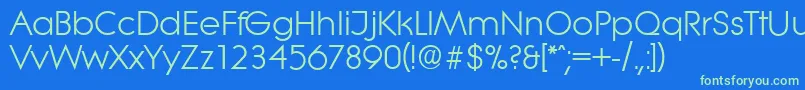 LiteraserialRegular Font – Green Fonts on Blue Background