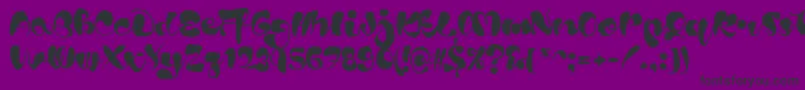 Blods-Schriftart – Schwarze Schriften auf violettem Hintergrund