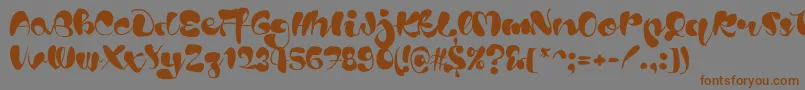 Blods-Schriftart – Braune Schriften auf grauem Hintergrund