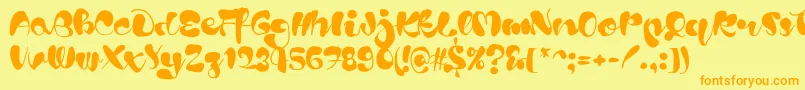 Blods Font – Orange Fonts on Yellow Background