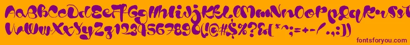Blods Font – Purple Fonts on Orange Background