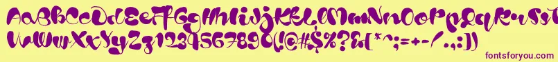 Blods Font – Purple Fonts on Yellow Background