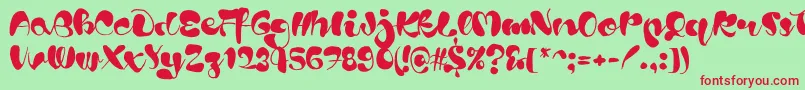 Шрифт Blods – красные шрифты на зелёном фоне