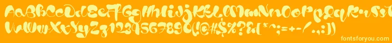 Blods Font – Yellow Fonts on Orange Background
