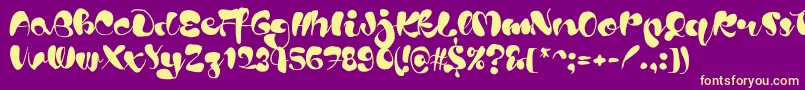 Blods-Schriftart – Gelbe Schriften auf violettem Hintergrund