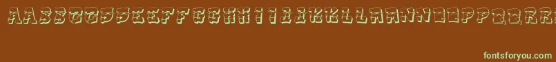 Шрифт DakFont – зелёные шрифты на коричневом фоне