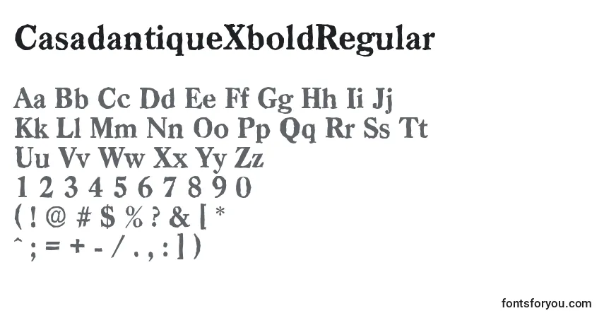 CasadantiqueXboldRegular-fontti – aakkoset, numerot, erikoismerkit