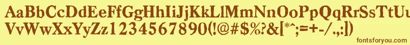 CasadantiqueXboldRegular Font – Brown Fonts on Yellow Background