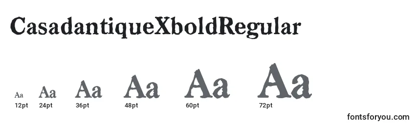 Размеры шрифта CasadantiqueXboldRegular
