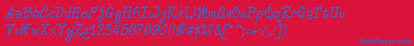 VeronicaRegular Font – Blue Fonts on Red Background