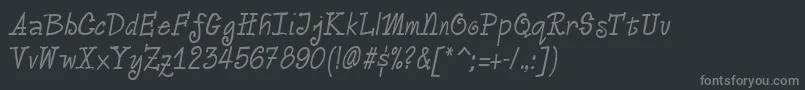 VeronicaRegular Font – Gray Fonts on Black Background