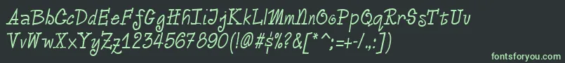 フォントVeronicaRegular – 黒い背景に緑の文字