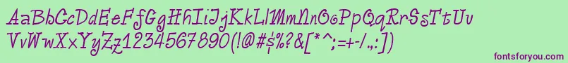 VeronicaRegular Font – Purple Fonts on Green Background