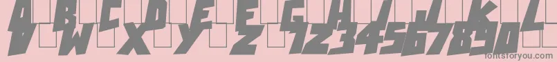 Fonte ActionComcsBlack – fontes cinzas em um fundo rosa