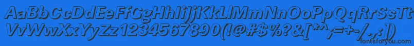 LinearshXboldItalic Font – Black Fonts on Blue Background