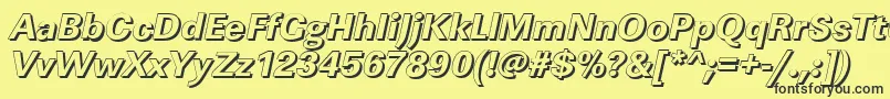 LinearshXboldItalic Font – Black Fonts on Yellow Background