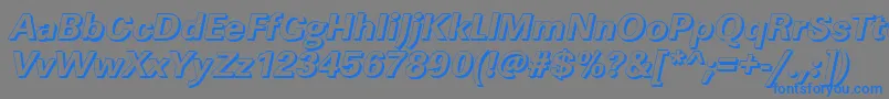 LinearshXboldItalic Font – Blue Fonts on Gray Background