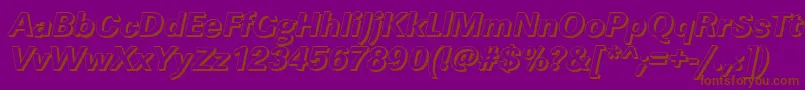 LinearshXboldItalic Font – Brown Fonts on Purple Background