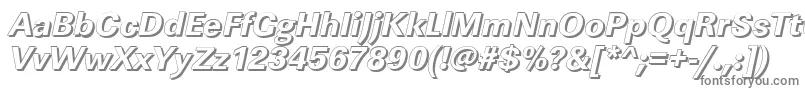 フォントLinearshXboldItalic – 白い背景に灰色の文字