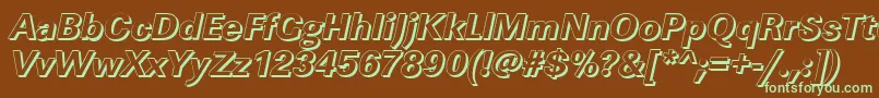 LinearshXboldItalic Font – Green Fonts on Brown Background