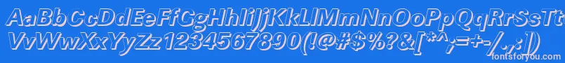 LinearshXboldItalic Font – Pink Fonts on Blue Background