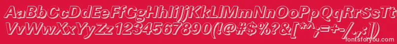 LinearshXboldItalic Font – Pink Fonts on Red Background